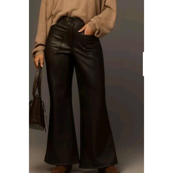 The Junie High-Rise Flare Pants by Maeve Faux-Leather Edition Size 31 NWTS - Picture 5 of 13